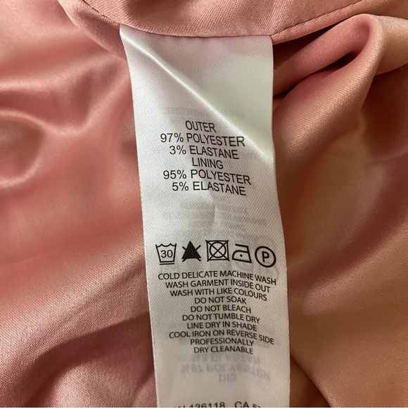 FOREVER NEW Pink Floral Jacquard Flutter Sleeve Frill Hem A-line Dress Size 12 - Picture 6 of 11